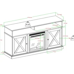Cabinets & Sideboards-Kirkland's Home Wood X-Door Led Fireplace Cabinet White