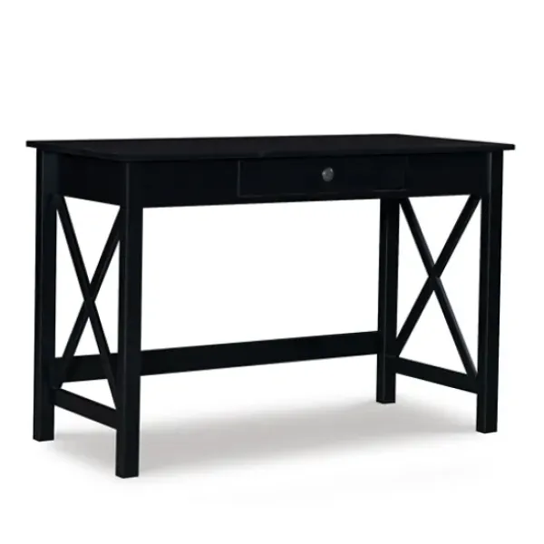Office Furniture-Kirkland's Home Wood X-Sides Desk Black