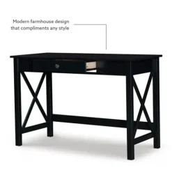 Office Furniture-Kirkland's Home Wood X-Sides Desk Black