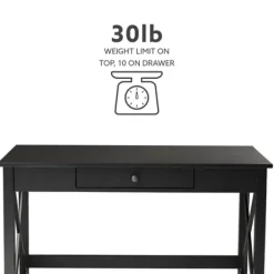 Office Furniture-Kirkland's Home Wood X-Sides Desk Black