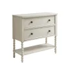 Cabinets & Sideboards-Kirkland's Home Wooden Balled Legs 2-Drawer Chest White