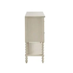 Cabinets & Sideboards-Kirkland's Home Wooden Balled Legs 2-Drawer Chest White