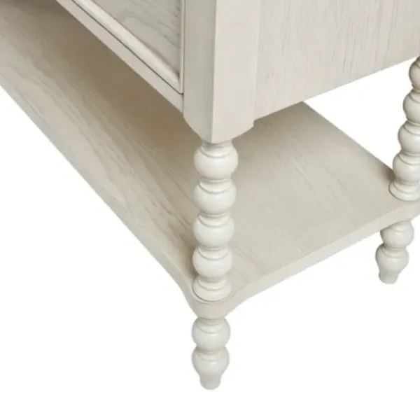 Cabinets & Sideboards-Kirkland's Home Wooden Balled Legs 2-Drawer Chest White