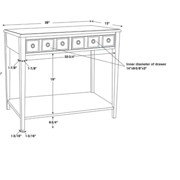 Console Tables-Kirkland's Home Wooden Console Table With Double Drawers Gray