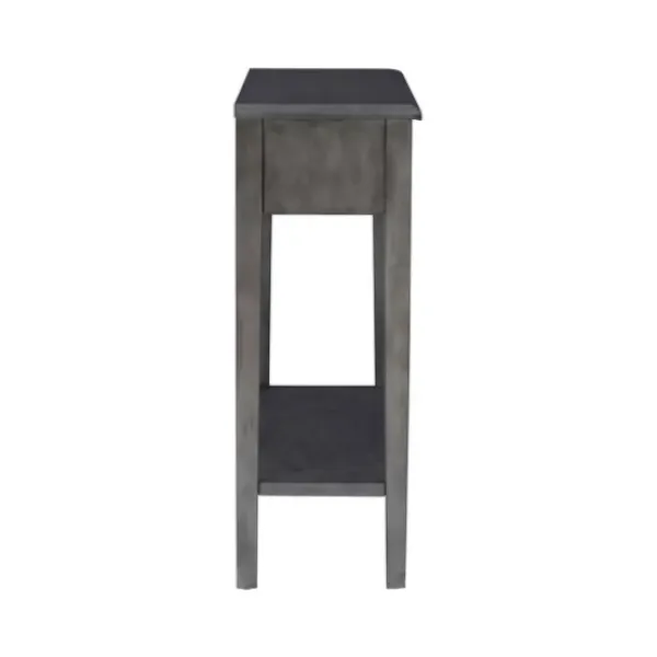 Console Tables-Kirkland's Home Wooden Console Table With Double Drawers Gray