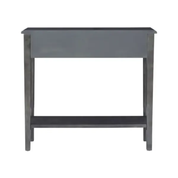 Console Tables-Kirkland's Home Wooden Console Table With Double Drawers Gray