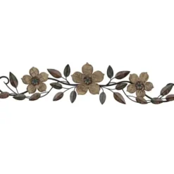 Wall Plaques-Kirkland's Home Wooden Floral Over Door Plaque Brown