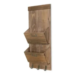 Wall Storage-Kirkland's Home Wooden Letter Holder With Hooks Wall Organizer