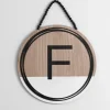 Monogram Wall Decor-Kirkland's Home Wooden Neutral Beaded Monogram F Plaque Tan/Black/White