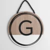 Monogram Wall Decor-Kirkland's Home Wooden Neutral Beaded Monogram G Plaque Tan/Black/White