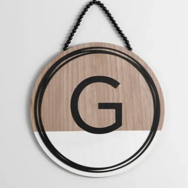 Monogram Wall Decor-Kirkland's Home Wooden Neutral Beaded Monogram G Plaque Tan/Black/White