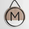 Monogram Wall Decor-Kirkland's Home Wooden Neutral Beaded Monogram M Plaque Tan/Black/White