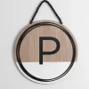 Monogram Wall Decor-Kirkland's Home Wooden Neutral Beaded Monogram P Plaque Tan/Black/White