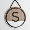 Monogram Wall Decor-Kirkland's Home Wooden Neutral Beaded Monogram S Plaque Tan/Black/White