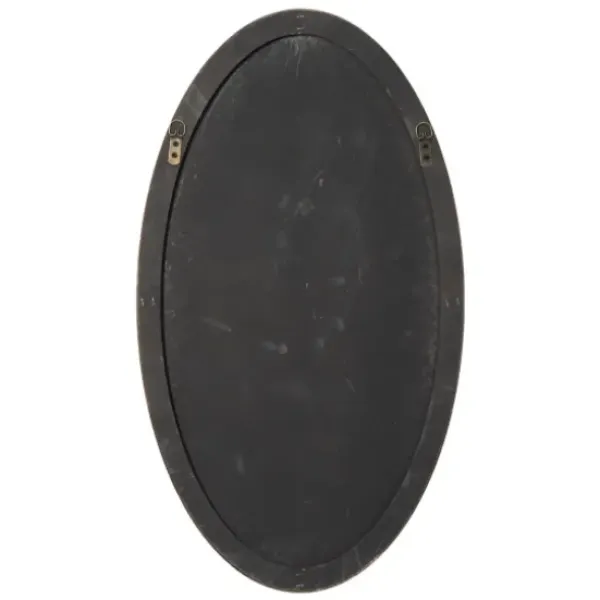 Decorative Mirrors-Kirkland's Home Wooden Oval Frame Wall Mirror Black