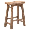 Bar Stools & Counter Height Stools-Kirkland's Home Wooden Saddle Seat Counter Stool Brown