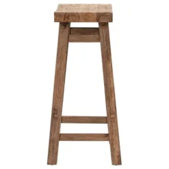 Bar Stools & Counter Height Stools-Kirkland's Home Wooden Saddle Seat Counter Stool Brown