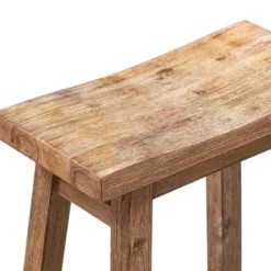 Bar Stools & Counter Height Stools-Kirkland's Home Wooden Saddle Seat Counter Stool Brown