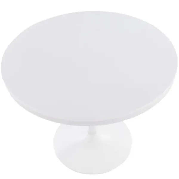 Dining Tables-Kirkland's Home Wooden Top Metal Base Round Dining Table White