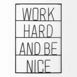 Wall Quotes & Signs-Kirkland's Home Word Hard And Be Nice Metal Wall Plaque Black