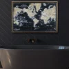 Framed Art-Kirkland's Home World Map On Black Framed Art Print Black/Tan