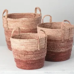 Baskets & Boxes-Kirkland's Home Woven Baskets, Set Of 3 Pink