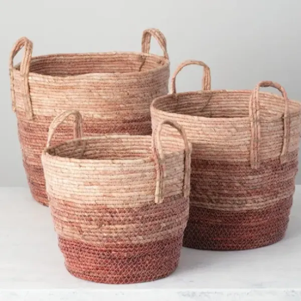 Baskets & Boxes-Kirkland's Home Woven Baskets, Set Of 3 Pink
