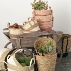 Baskets & Boxes-Kirkland's Home Woven Baskets, Set Of 3 Pink