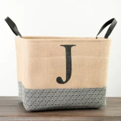Baskets & Boxes-Kirkland's Home Woven Bone Shaped Basket, 17 In. Gray