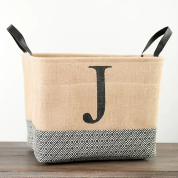 Baskets & Boxes-Kirkland's Home Woven Bone Shaped Basket, 17 In. Gray