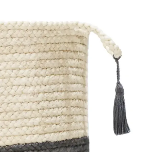 Baskets & Boxes-Kirkland's Home Woven Bone Shaped Basket, 21 In. Gray