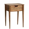 Accent & End Tables-Kirkland's Home Woven Cane And Mango Wood Side Table Brown
