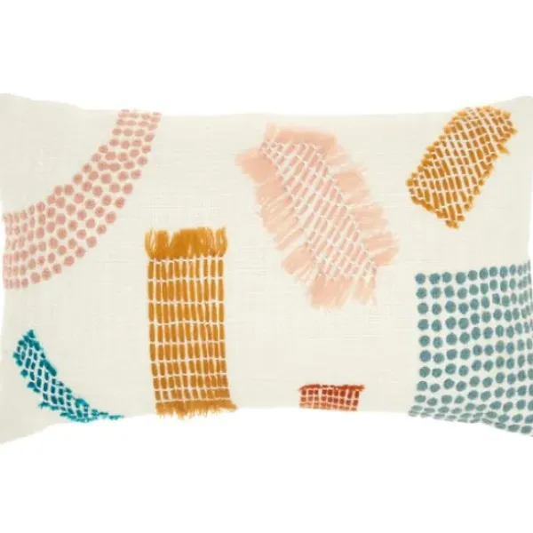 Pillows-Kirkland's Home Woven Geometric Patches Lumbar Pillow Multi