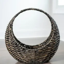 Baskets & Boxes-Kirkland's Home Woven Half Moon Basket Brown