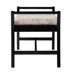Benches & Ottomans-Kirkland's Home Woven Hyacinth And Black Wood Bench White
