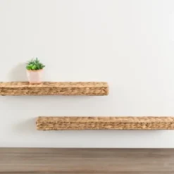 Shelves-Kirkland's Home Woven Hyacinth Wall Shelves, Set Of 2