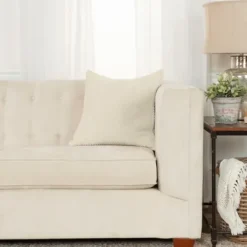 Pillows-Kirkland's Home Woven Nubby Pillow Ivory