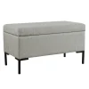 Benches & Ottomans-Kirkland's Home Woven Polyester Storage Bench Gray