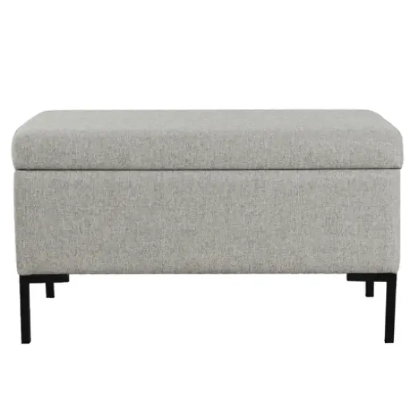 Benches & Ottomans-Kirkland's Home Woven Polyester Storage Bench Gray