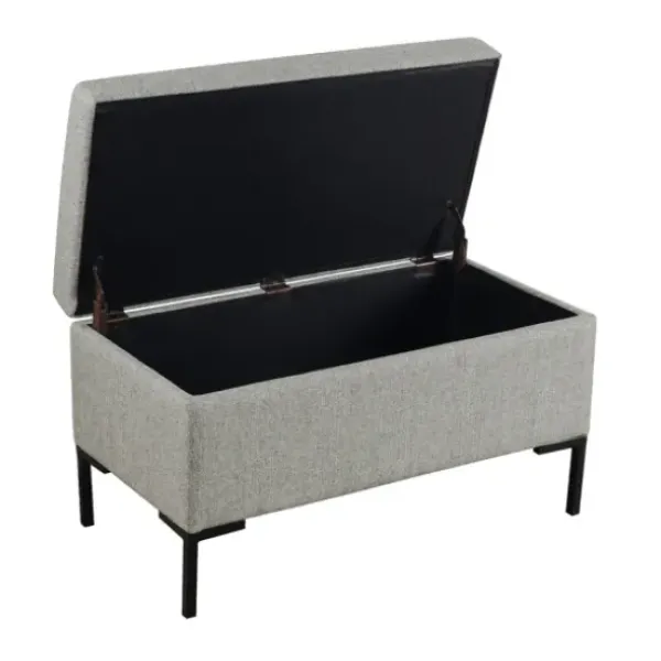 Benches & Ottomans-Kirkland's Home Woven Polyester Storage Bench Gray