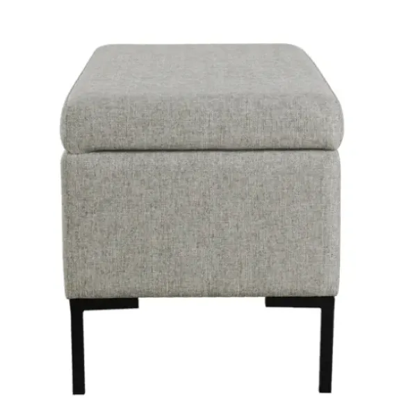 Benches & Ottomans-Kirkland's Home Woven Polyester Storage Bench Gray