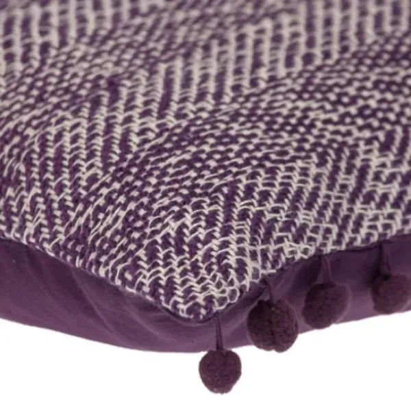 Pillows-Kirkland's Home Woven Pom Pom Pillow Purple