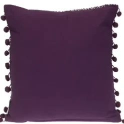 Pillows-Kirkland's Home Woven Pom Pom Pillow Purple