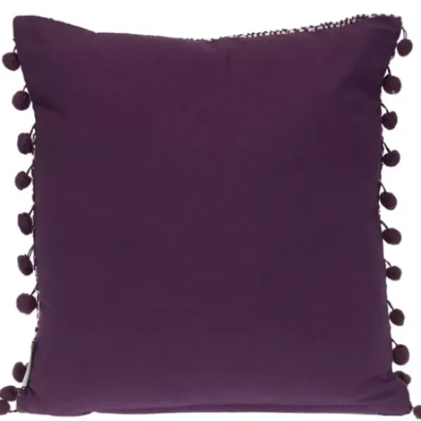 Pillows-Kirkland's Home Woven Pom Pom Pillow Purple