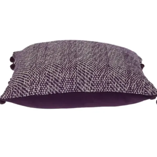 Pillows-Kirkland's Home Woven Pom Pom Pillow Purple