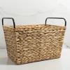 Baskets & Boxes-Kirkland's Home Woven Rat Metal Handle Basket Tan