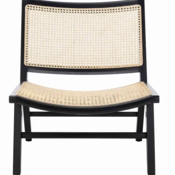 Accent Chairs-Kirkland's Home Woven Rattan Low-Slung Accent Chair Black