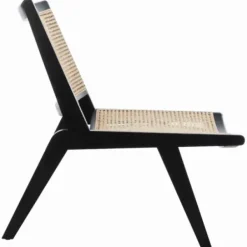 Accent Chairs-Kirkland's Home Woven Rattan Low-Slung Accent Chair Black