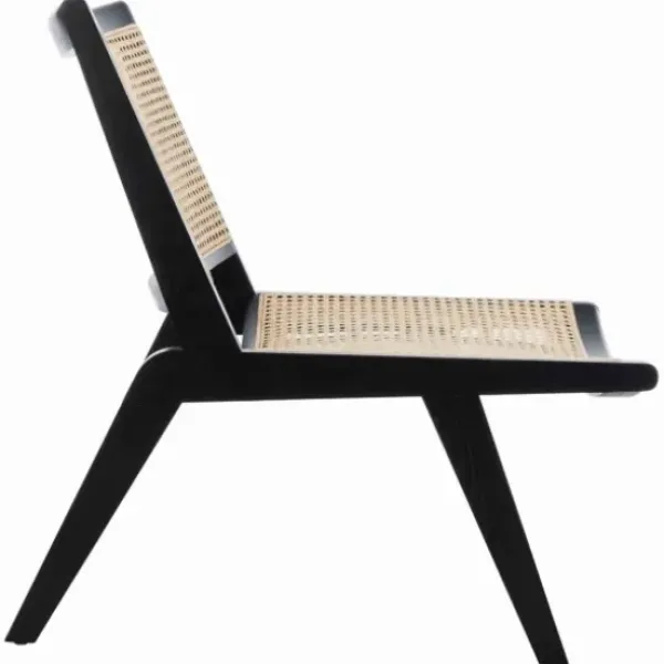Accent Chairs-Kirkland's Home Woven Rattan Low-Slung Accent Chair Black