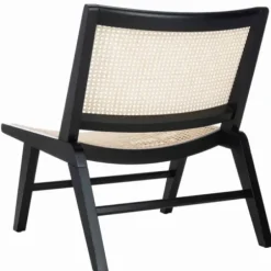 Accent Chairs-Kirkland's Home Woven Rattan Low-Slung Accent Chair Black